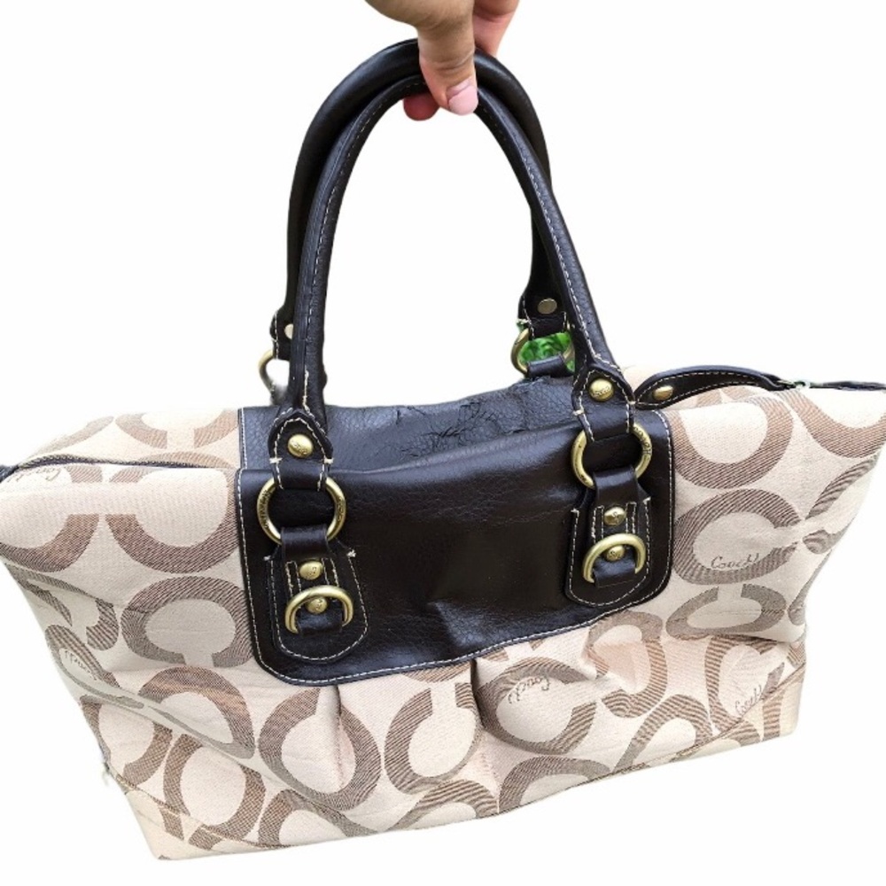 Coach Brown and Cream Satchel